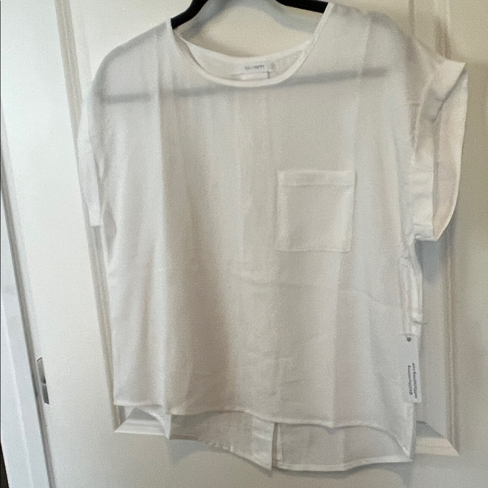 Six/ Fifty White Short Sleeve Blouse Size S